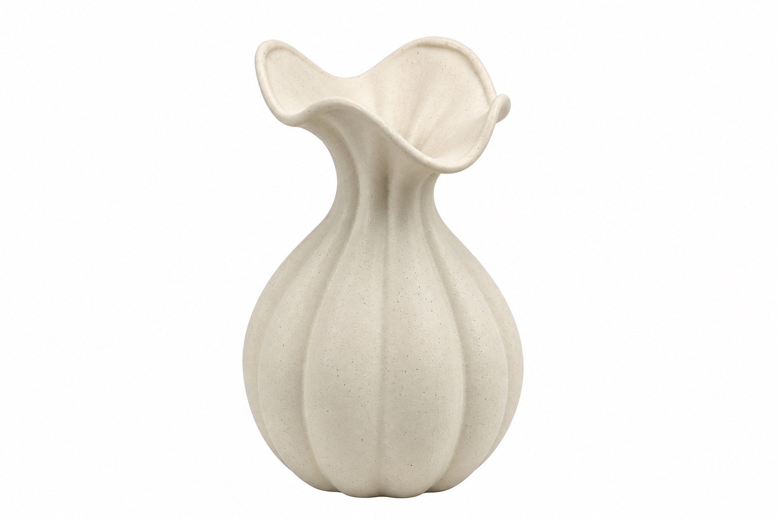 Ceramic vase ribbed